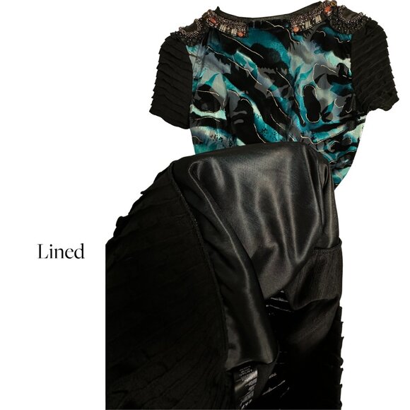 CUSTO Barcelona Black and Blue Ruffled Mini Dress Size: XS - Picture 10 of 13